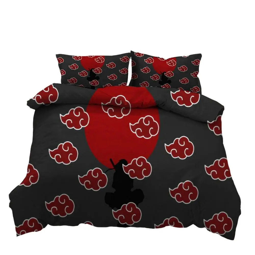 

Japan Anime Naruto Akatsuki Bedding Sets Fashion Duvet Cover Set Single Double Queen King Bedclothes Pillowcase Kids Quilt cover