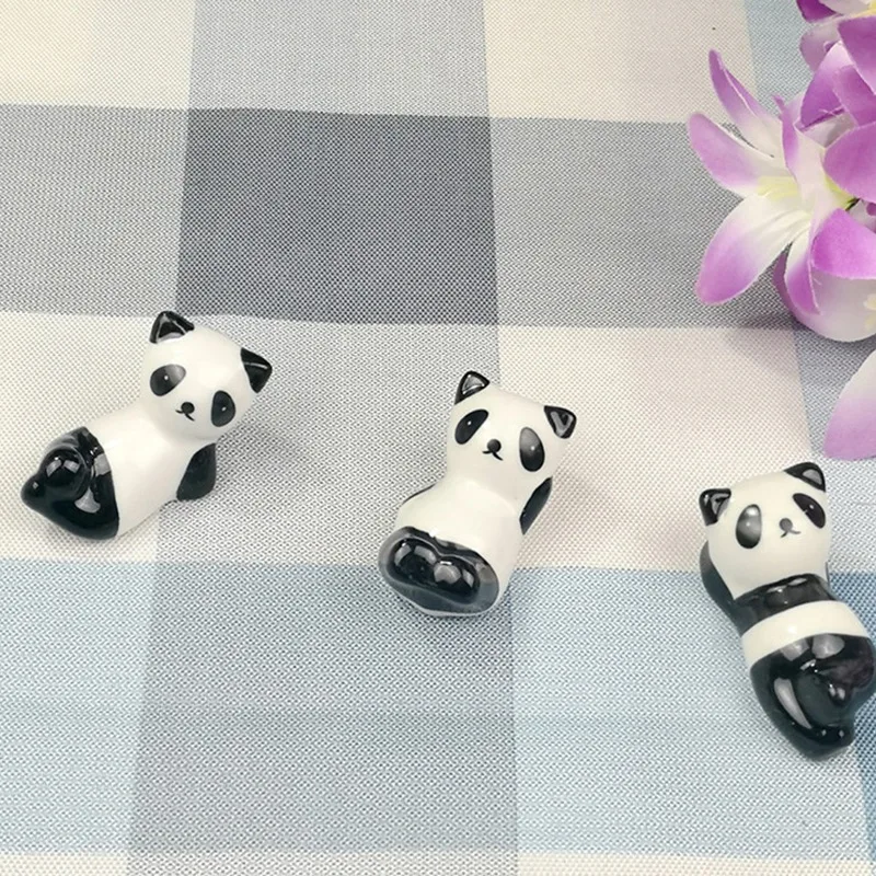 Прекрасный панда палочка для еды набор японский керамический держатель палочек