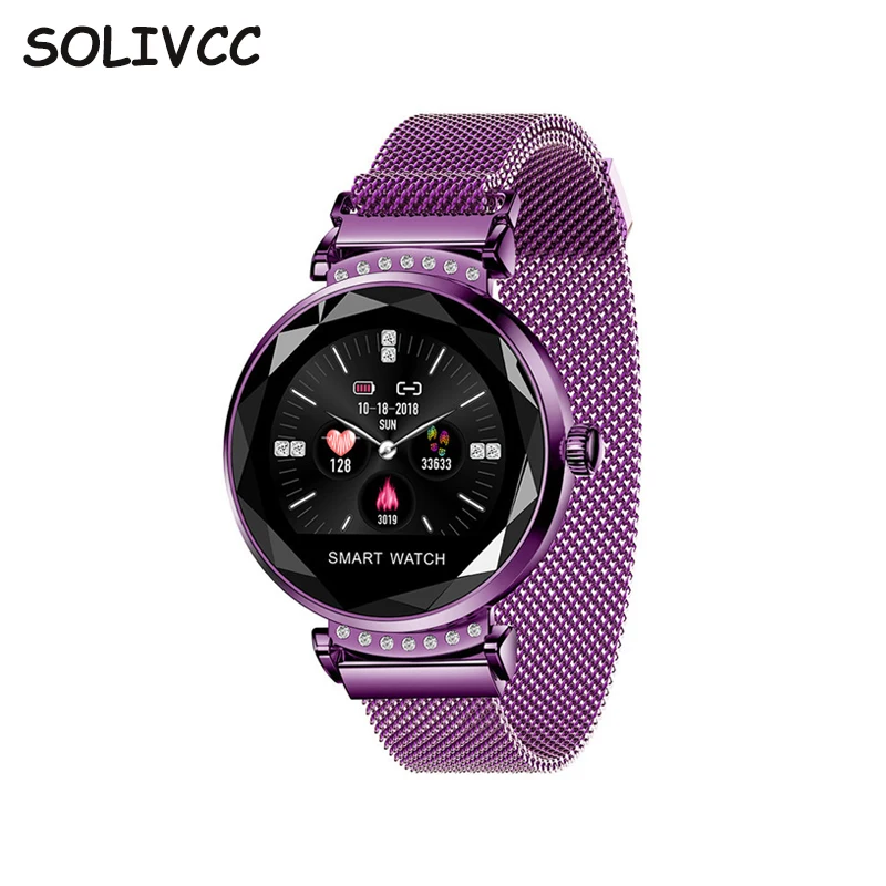 

SOLIVCC Newest Fashion H2 Smart Watch Women 3D Diamond Glass Heart Rate Blood Pressure Sleep Monitor Best Gift Smartwatch