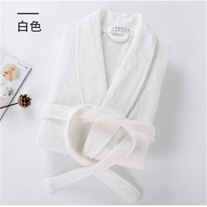 100% хлопковый махровый халат для мужчин и женщин Одноцветный банный сна длинный