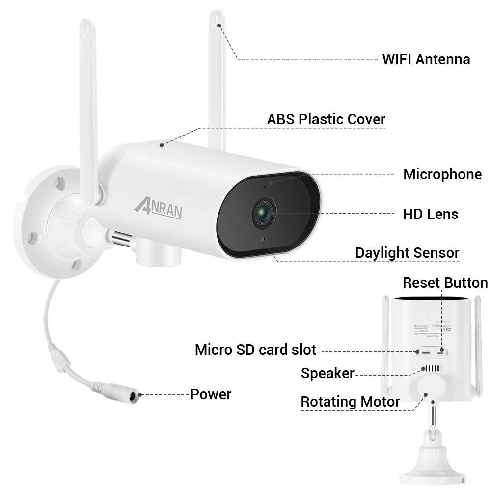 Anpviz 5MP WiFi IP PTZ Camera Indoor/Outdoor 20X Zoom 4.7-84.6mm Speed Dome Wireless Security Camera 60m IR IP66 Audio Camhi APP