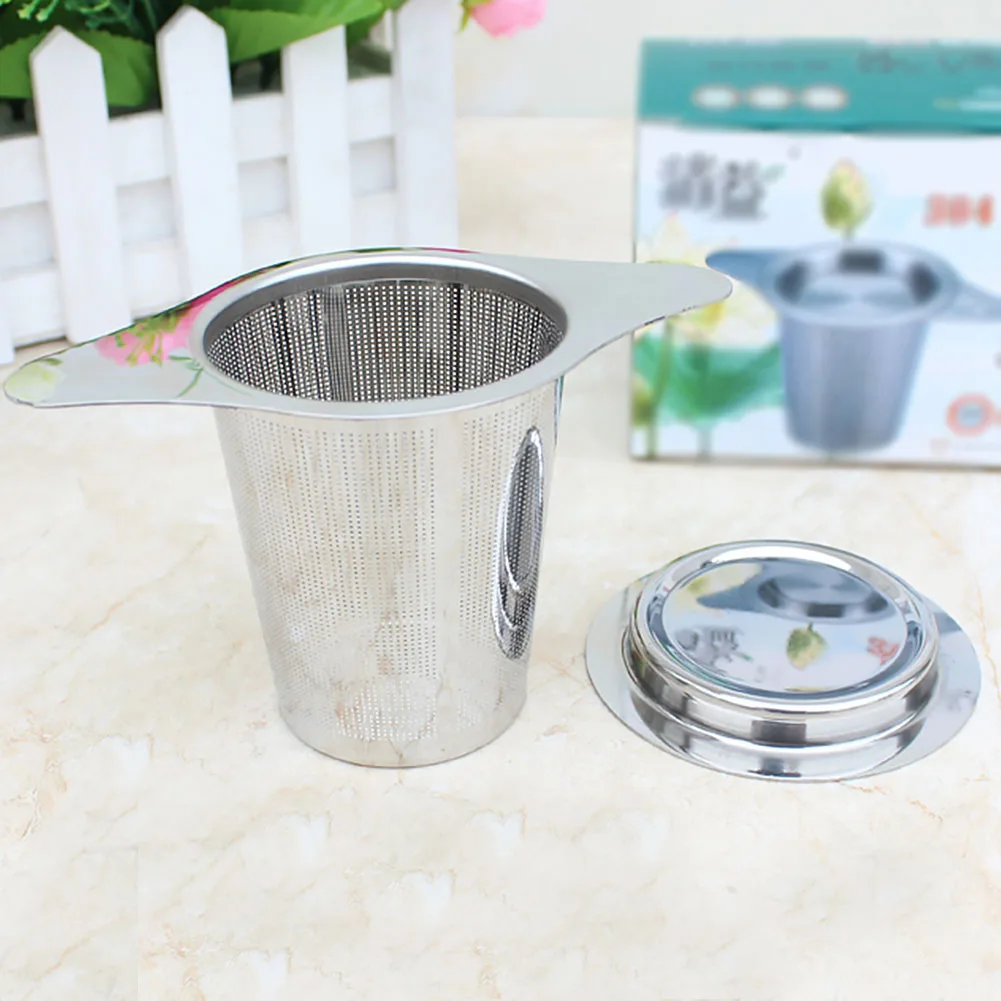 С крышкой для заварки чая ситечко Легкая очистка прочная полированная сетка из