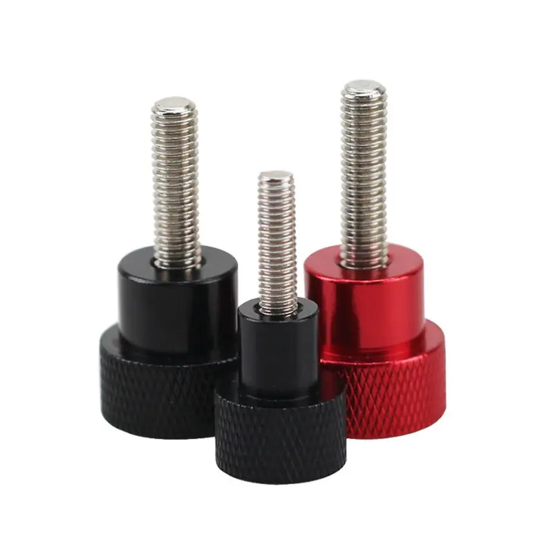 

1Pcs BSW 1/4" Aluminium Alloy+Stainless Knurled Thumb Screw Hand Grip Knob Step Bolts Screw Red Black White