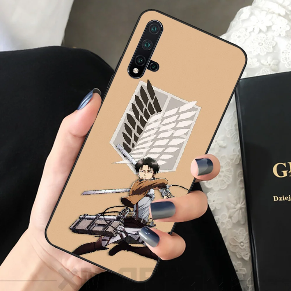 Мягкий черный чехол для телефона Reayou Attack on Titan anime huawei nova 2 2i 2plus 2s 3i 3e 4 4e 5 5i pro |