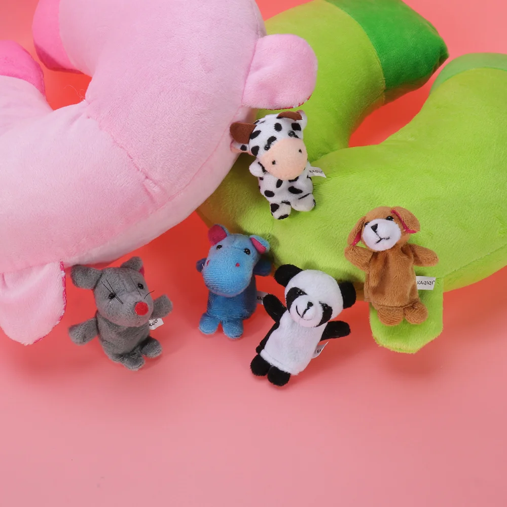 

10pcs Cartoon Animal Finger Puppets Dolls Props Toys (Random Pattern)