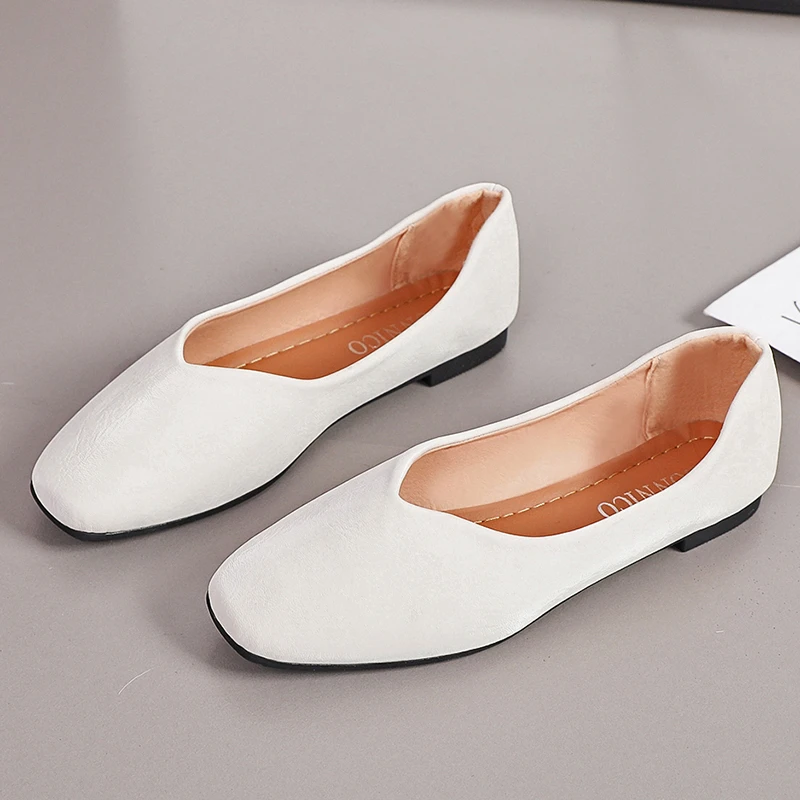 

Square Toe Casual Women's Flat Shoes New Shallow Mouth Gentle Spring and Autumn Fashion Single Shoes Women Flat Shoes