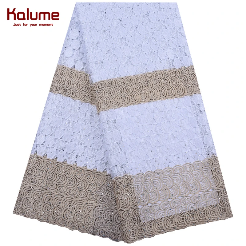 Горячая Распродажа нигерийский гипюровый шнур Kalume кружевная ткань с отверстиями