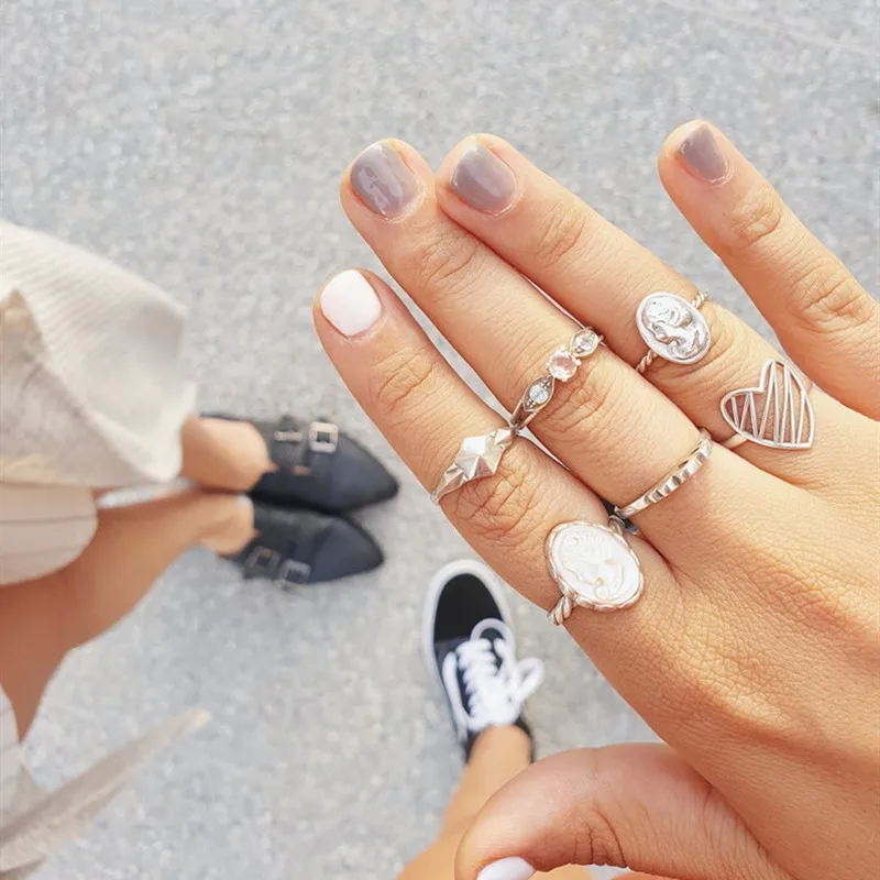 Женское кольцо с открытым сердцем из нержавеющей стали|Кольца| |