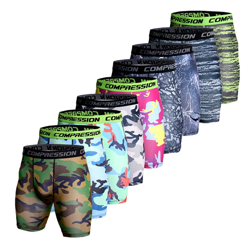 Фото Компрессионные шорты для мужчин камуфляжные спортивные штаны плавания