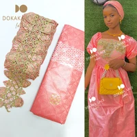 55 yards african lace fabric 2021 high quality ribbons lace diy gold powder and basin riche senegal bride fabric sewing