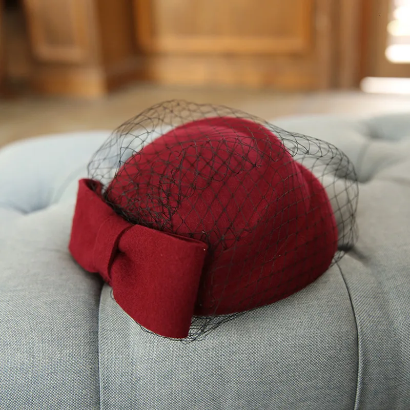 Элегантные вуалетки шляпы чистая австралийская шерсть английская шапка панцирь