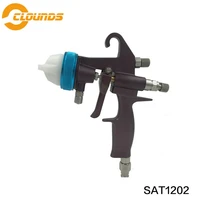 sat1202 high quality professional chocolate paint sprayer high pressure double nozzle paint spray gun hvlp