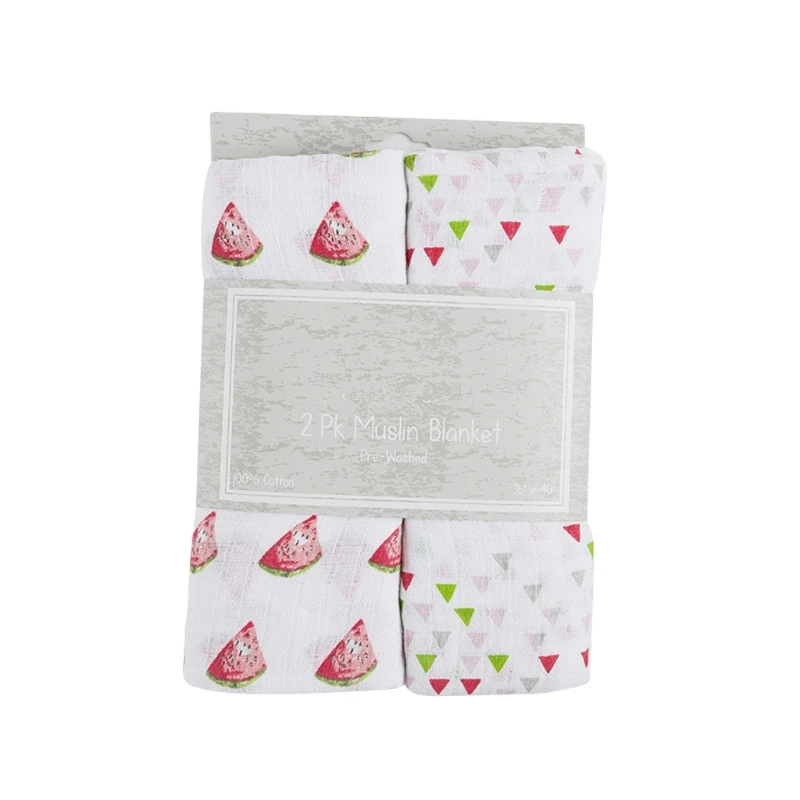

2 Pcs Cotton Baby Blankets Newborn Swaddle Wrap Blanket Sleeping Quilt Bed Cover P31B