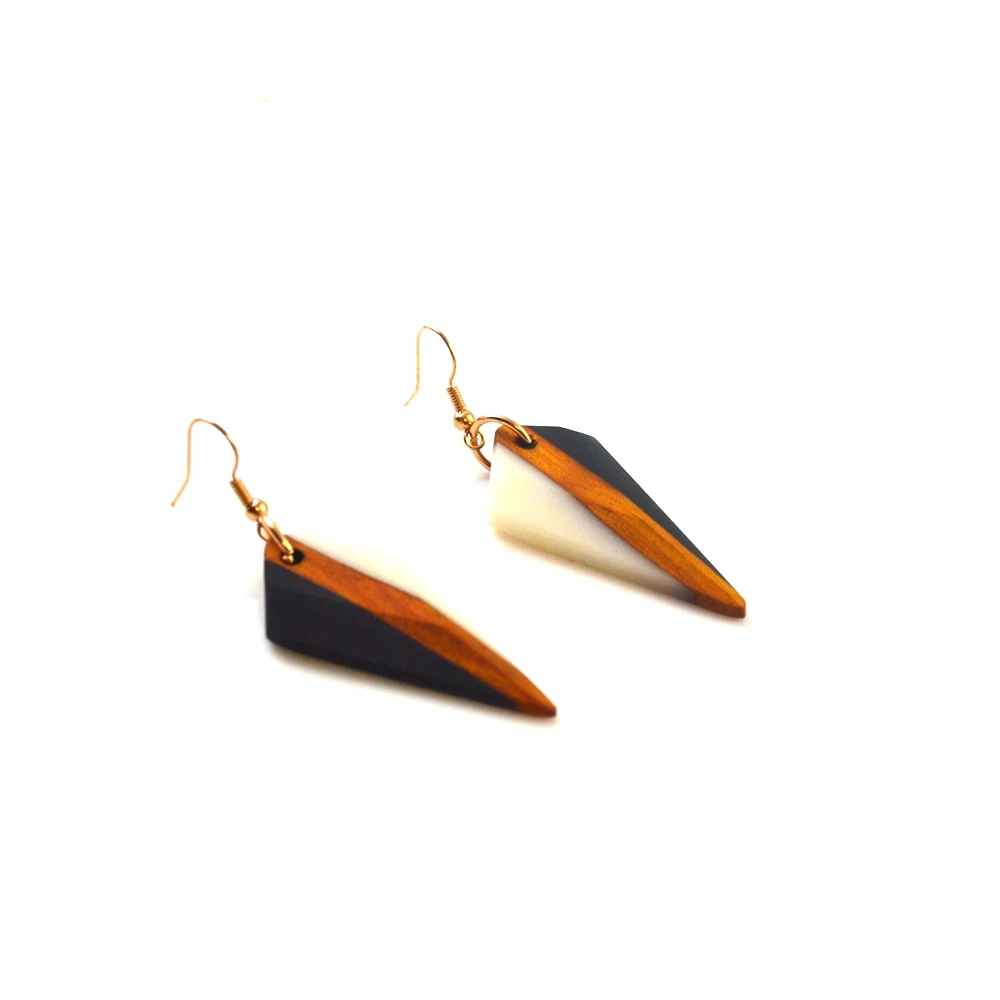 Серьги стрелы модные и экологически чистые деревянные серьги из смолы Женские