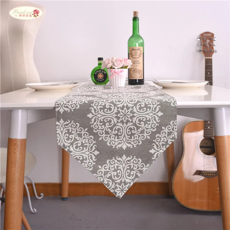 

Proud Rose Chinese Classical Table Runner Double Cotton and Linen Table Flag Zen Linen Cloth Flag