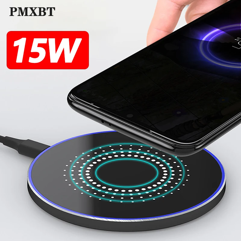 

15W Fast QI Wireless Charger For iPhone 11 Pro 8 X XR XS Max 15W USB Quick Wireless Charging Pad For Xiaomi Samsung S10 S9 Note9