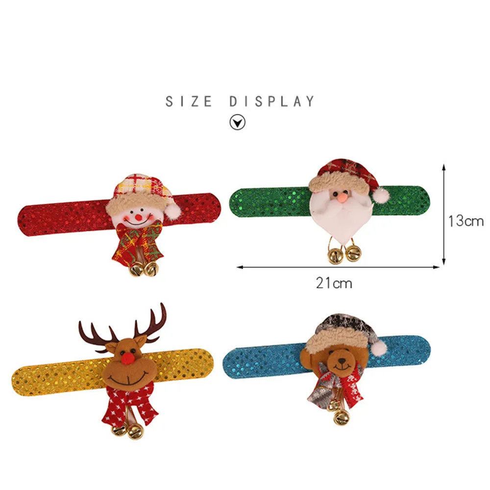 Светодиодный браслет с рождественским похлопыванием часы для детей Санта-Клаус