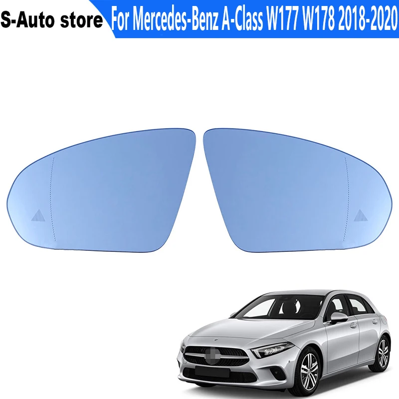 

For Mercedes-Benz A-Class W177 W178 2018-2020 CLA 2020 Rearview Mirror Heating Function Parallel Blind Spot Auxiliary Lens