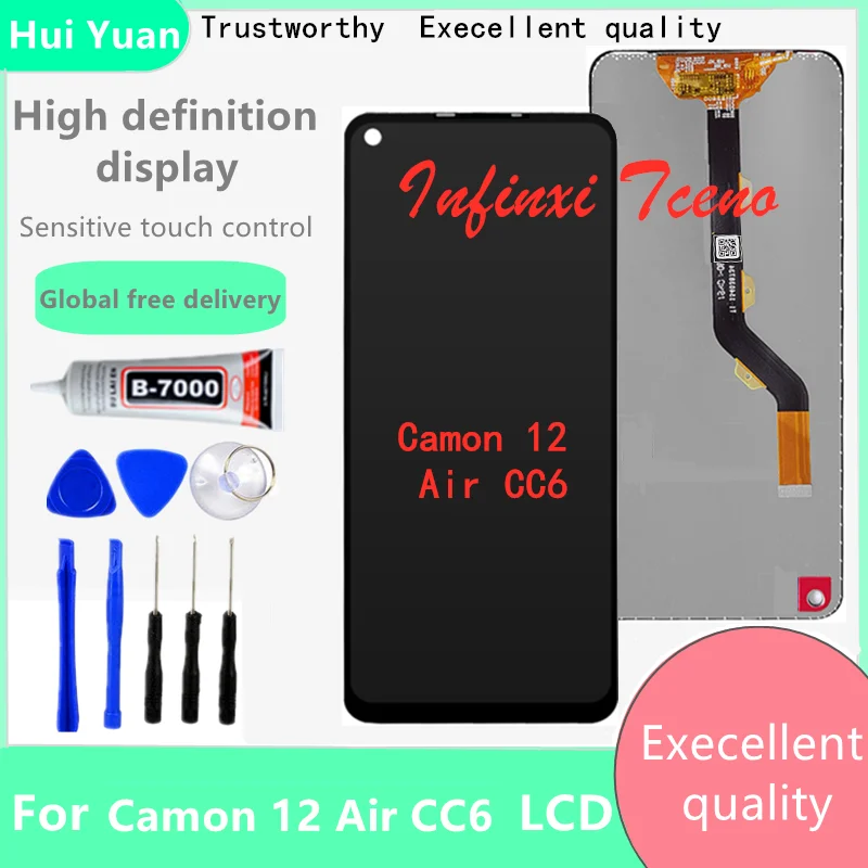 

6.55" For Tecno Camon 12 Air CC6 LCD Display Touch Screen Digitizer Assembly For Tecno Camon12 Air LCD Replacement Parts+Tools
