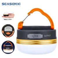 led super bright portable spotlight camping lantern usb rechargeable tent light 300lm 3 light modes 1800mah power bank with magn
