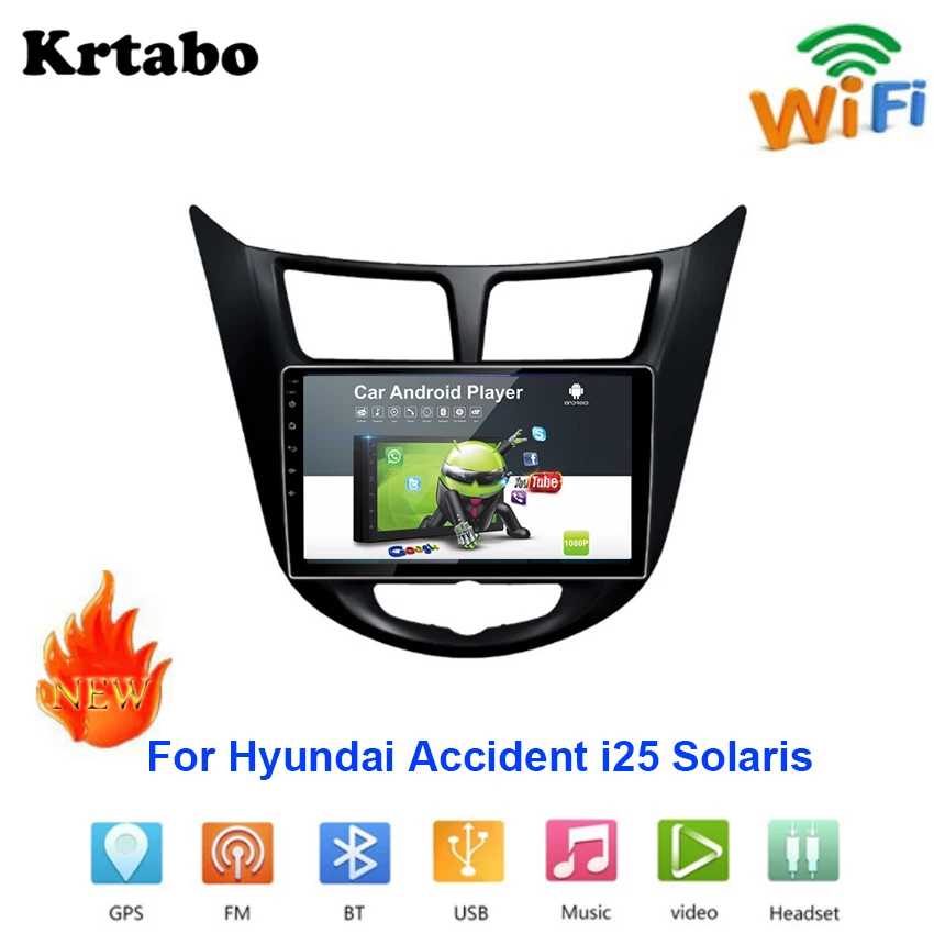 Автомобильный радиоприемник Android мультимедийный плеер для Hyundai авария i25 Solaris Verna