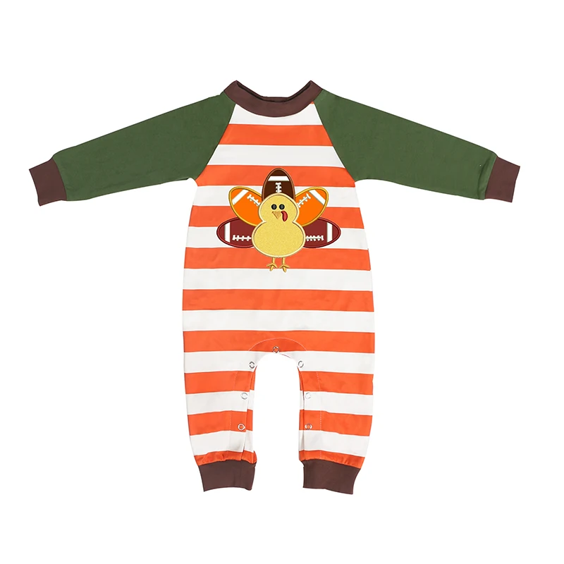 

Комбинезон Kaiya Angel для маленьких мальчиков на День Благодарения, Осенний слитный костюм с турецким узором, Одежда для младенцев, полосатый к...