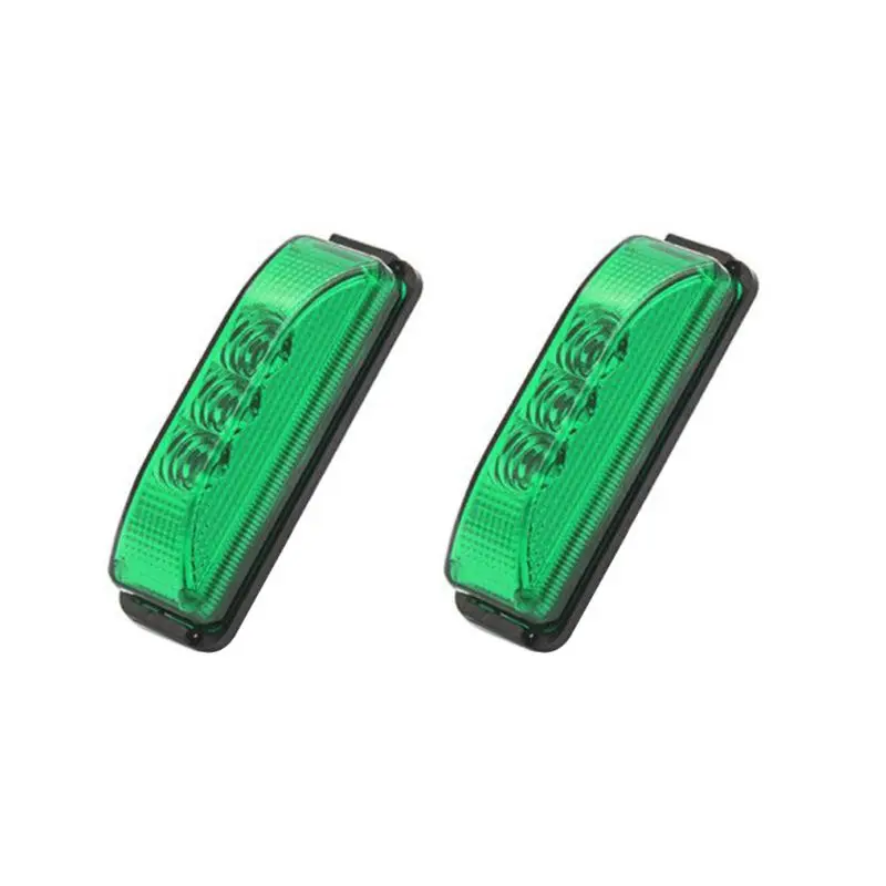 

2pcs 3LED Lights 12V Side Marker Clearance Fish Shape Truck Trailer Light 23GC