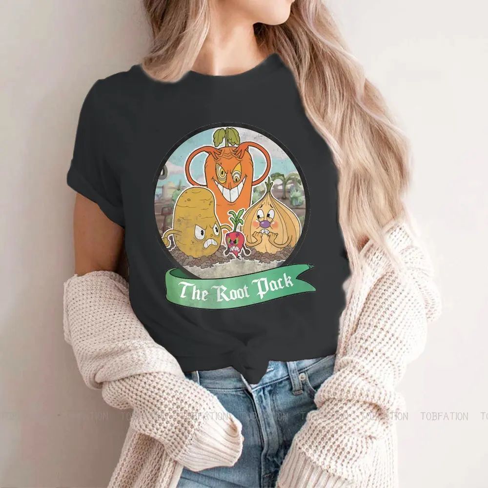 

El paquete Round Collar TShirt Cuphead Fabric Basic T Shirt Woman Clothes New Design Oversized Hot Sale