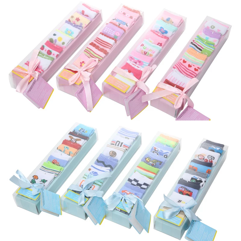 

7 Pairs Quality Baby Cotton Socks 7 Days Children's Cotton Week Socks Comfortable Short Socks Chirstmas Gift For Boys Girls