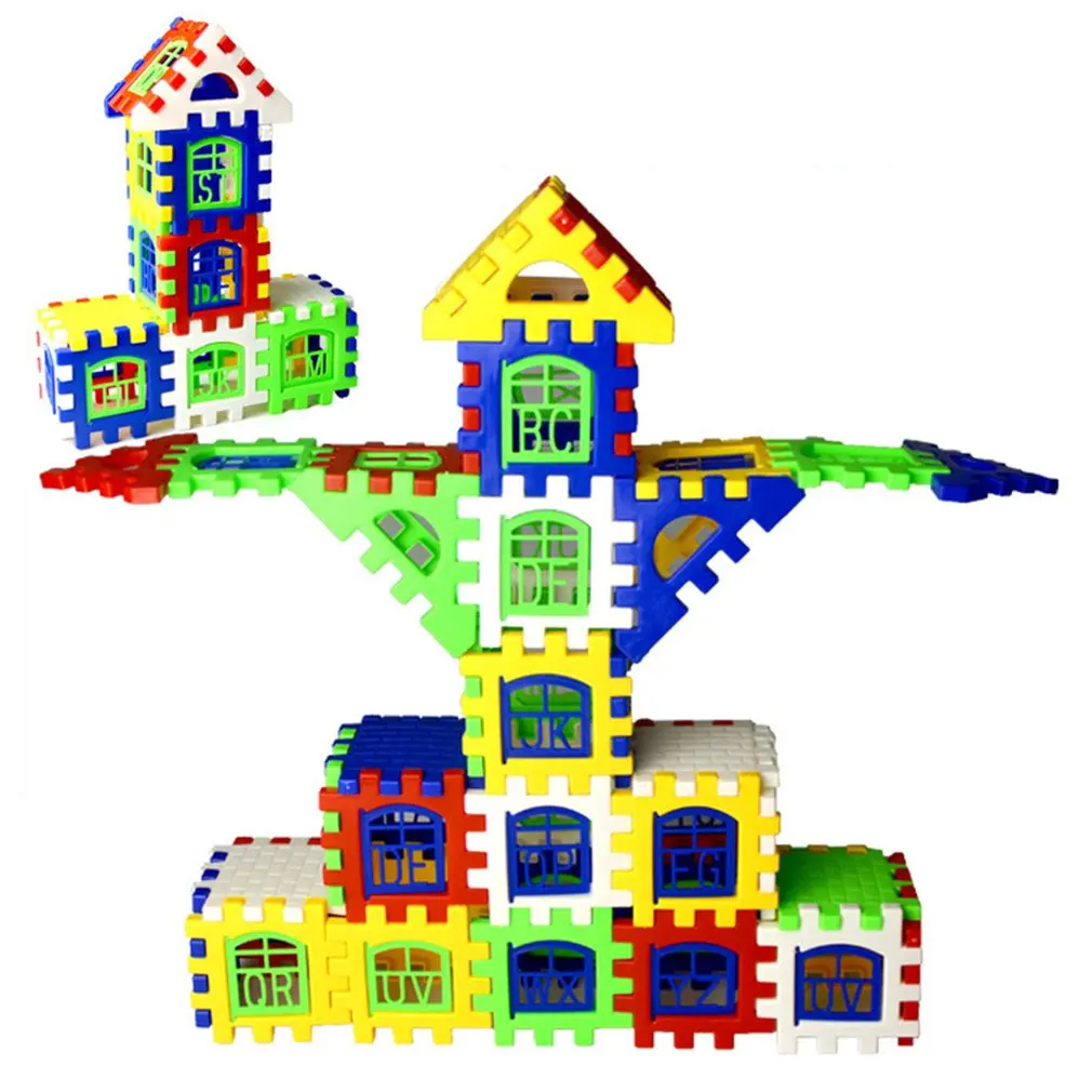 

24pcs/lot Interlocking Building Blocks Plastic House Blocks DIY Playset Toy for Children Enlightenment Educational Toy