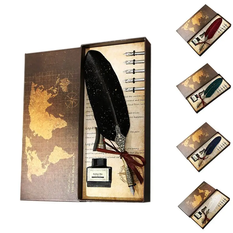 Набор ручек винтажная рекламная Подарочная коробка чернила английские