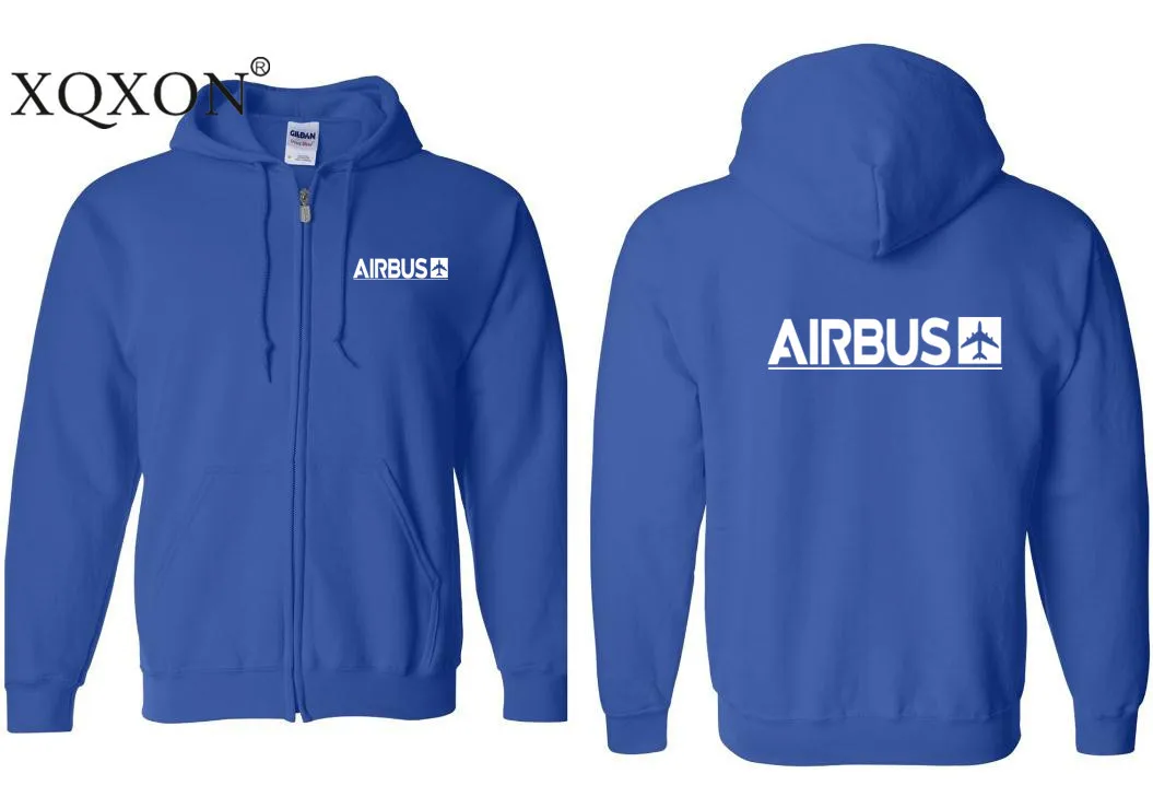 XQXON- Harajuku дизайн Airbus печатных толстые мужские толстовки с капюшоном на молнии толстовки Z712