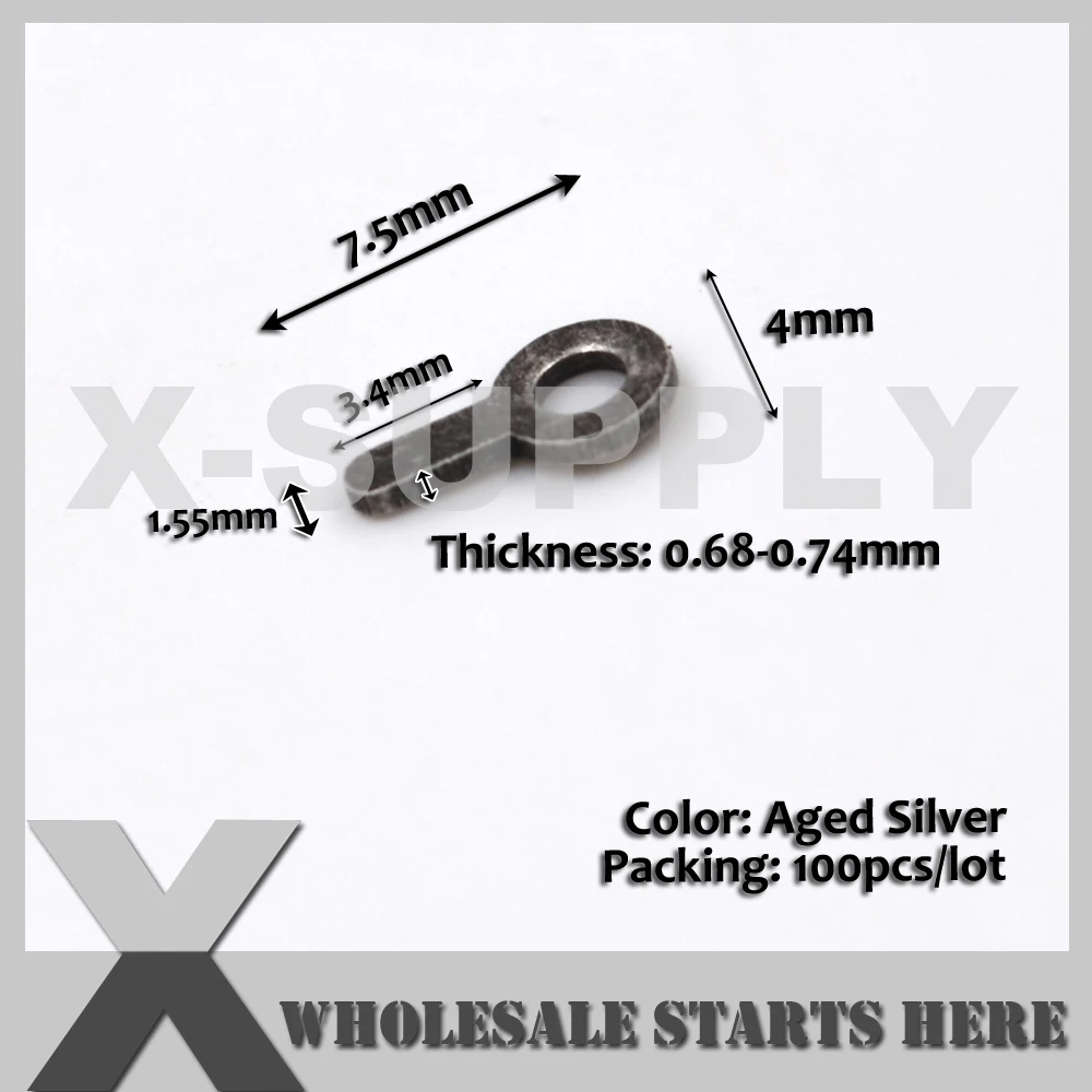 

7.5x4mm Brass Cup Chain Connectors Loop Ends,DIY Bracelet Necklace Accessories,Fit ss28 ss38 ss45