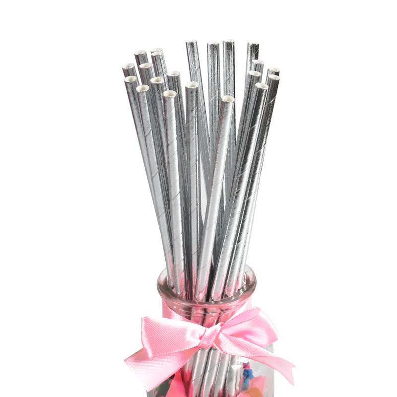 Одноразовая посуда из фольги бумажные соломинки для напитков розового и