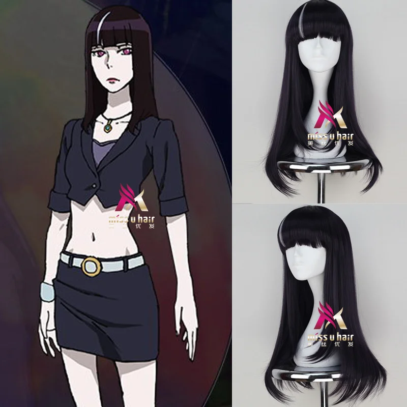

anime Movie Death Parade Death Billiards Chiyuki Cosplay Costume Wig party Hair Refractory Fiber wig +wig cap