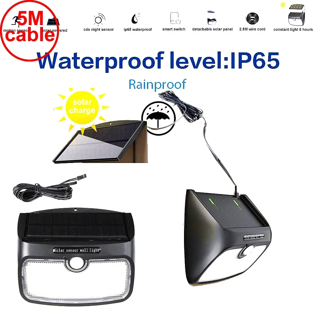 Светодиодный настенный светильник на солнечной батарее 55/48