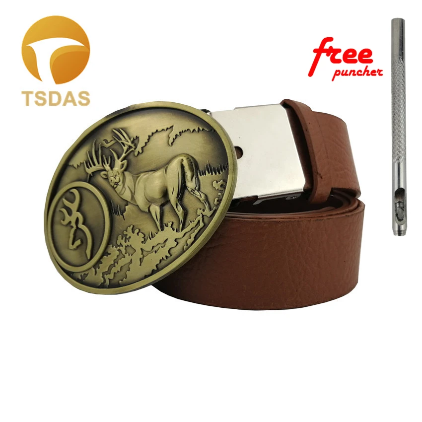 Ковбойские пряжки для ремня металлические 3D модели оленя бронзовые цвета