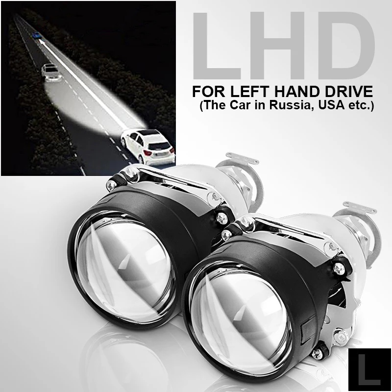 Мини 2,5 дюймов HID Bi xenon проектор фары линзы Автомобильные фары линзы комплект для модернизации H1 Max кожухи H4 H7 стайлинга автомобилей - Цвет: LHD without Housing