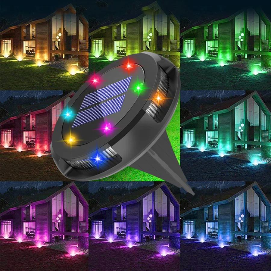 

Thrisdar RGB Solar Ground Light 10 LED Outdoor Garden Pathway Solar Disk Light Landscape Driveway Solar Road Lawn Inground Light