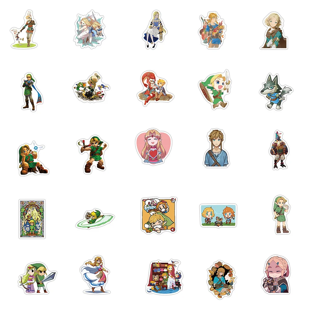 Pegatinas de grafiti de Zelda para coche, motocicleta, equipaje de viaje, guitarra, pegatinas de dibujos animados impermeables, juguete para regalo de broma, 10/30/50 Uds.-4