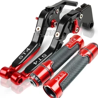 cnc for ducati st4 st4s st4abs 2004 2005 2006 motorcycle accessories extendable brake clutch levers handle grips ends st 4 logo