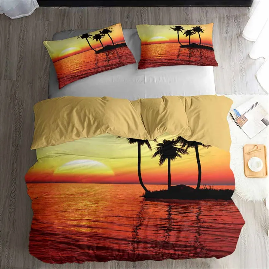 

3D Bedding Set Sea wave Print Duvet cover set Twin queen king lifelike bedclothes with pillowcase bed set home Textiles #2-05