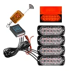 Стробосветильник с дистанционным управлением, 12 светодиодов, автомобильный боковой габаритный фсветильник рь для пикапов и грузовиков, 16 режимов, предупреждающий аварийсветильник фонарь