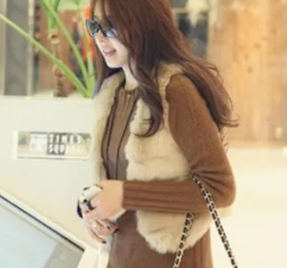 2019 Vetement Winter Women's Faux Fur Coat Artificial Femme Short Vest Furry Vests Plus Size Fake Gilet AW180 | Женская одежда
