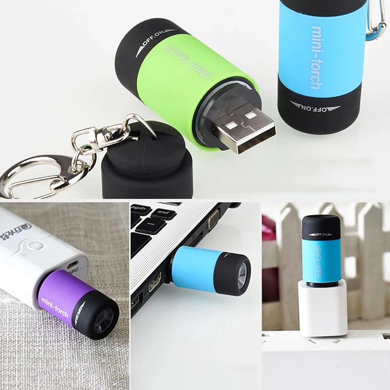 Светодиодный мини фонарик с зарядкой от USB портативный брелоком