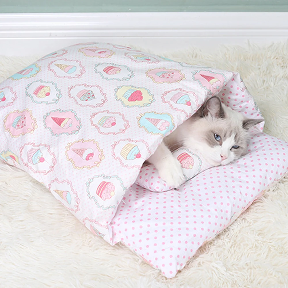 

Dog Cat Bed Cat Sleeping Bag Sofas Mat Winter Warm Cat House Small Pet Bed Puppy Kennel Nest Cushion S M L