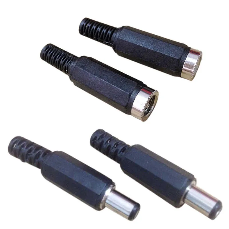 

8pcs DC Power Jack Plugs Male / Female Socket Adapter Connectors 2.1mm x 5.5mm Disassembly Female Male Plug For DIY Projects