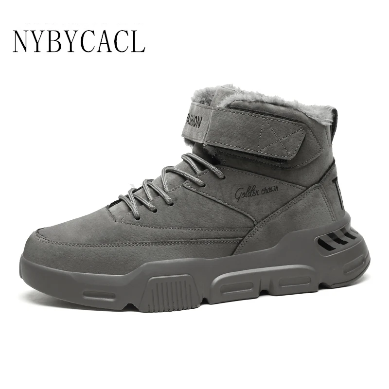 

Winter 2022 Men Casual Platform Sneakers Luxury Designer Velcro Mens Shoes Plush New Fashion High Top Zapatillas Basket Hombre