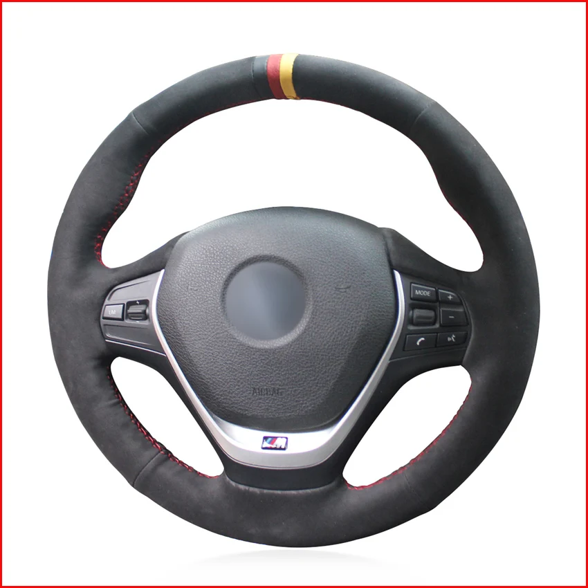 Черные замшевые чехол рулевого колеса автомобиля MEWANT для BMW F20 2012-2018 F45 2014-2018 F30 F31 F34