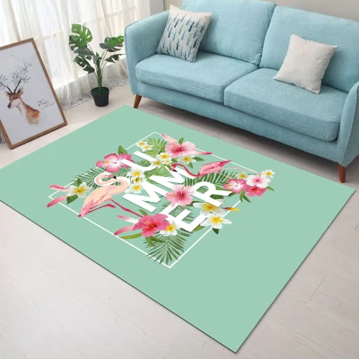 

Fashion Flamingo Tropical Leaf Leaves Printed Carpet Bedroom Large Area Rug Non-slip For Living Room Home Alfombra Tapis Salon